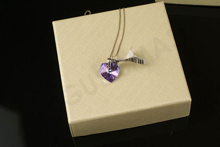 Сребърно колие с кристално сърце Swarovski - Image 5