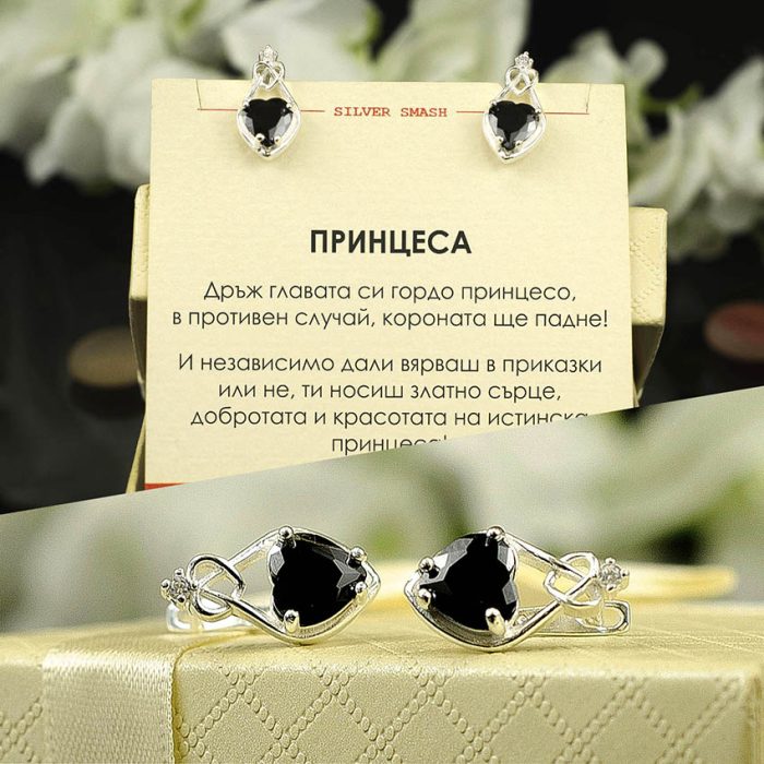 Сребърни обеци с Оникс