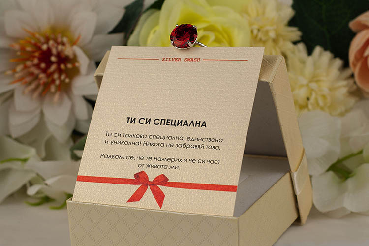 Сребърен пръстен с овален рубин - Image 4