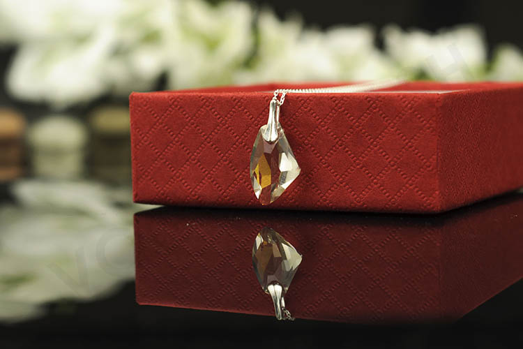 Уникално сребърно колие с кристал Swarovski – снимка 1